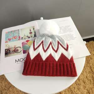 Bonnet chaud d'hiver tricoté épais et ondulé <span class=keywords><strong>en</strong></span> <span class=keywords><strong>fausse</strong></span> <span class=keywords><strong>fourrure</strong></span> avec pompon <span class=keywords><strong>en</strong></span> poils de lapin pour la course à pied et le sport - Product Image 2