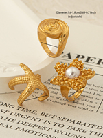 Vintage été bord de mer plage Style anneaux empilés ensemble femmes alliage mer escargot conque coquille bijoux pour Vocation inspiré étoile de mer
