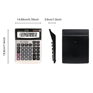 Calculadora Huayang de Pantalla Grande, 12 Dígitos, Teclado de Metal de Aluminio, Calculadora <span class=keywords><strong>Financiera</strong></span> Resistente para Uso en Oficina <span class=keywords><strong>y</strong></span> <span class=keywords><strong>Contabilidad</strong></span> - Product Image 5