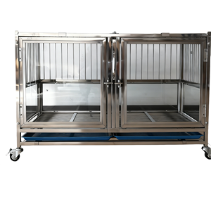 Cage de présentation pliable pour chiens en verre avec structure en acier inoxydable galvanisé respirant – Équipement vétérinaire - Product Image 2