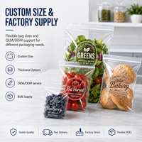 Fabrikant van doorzichtige, voedselveilige, hersluitbare verpakkingen voor fruit, groenten en brood, met ritssluiting, aangepaste logo's, LDPE ziplock zakken