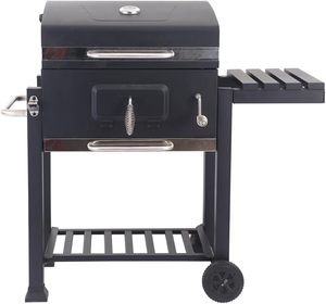 Parrilla de Carbón para Exteriores con Ruedas, de Hierro Fundido, con Mesa Lateral, L113.5*W65.5*H107cm - Product Image 1