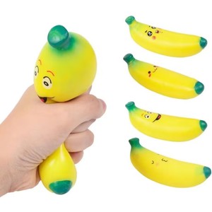 Jouets à pincer mignons en forme de <span class=keywords><strong>banane</strong></span>, avec son et sensation de <span class=keywords><strong>boue</strong></span> rouge, en caoutchouc à rebond lent, pour la décompression, vente en gros - Product Image 4