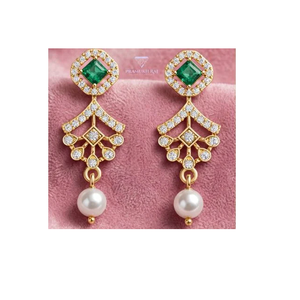Elegantes Pendientes de Diamantes Naturales en Oro Amarillo de 18 Quilates de Inspiración Vintage para Joyería Fina y Colecciones de Regalo - Product Image 2