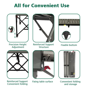 Comcoco APT119 Modern Lightweight Durable Waterproof Steel Folding <strong>Outdoor</strong> <strong>Table</strong> for Backyard Beach Camping - Product Image 5