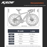 Vélo de route KADE Light Cavalry M380 avec cadre en alliage d'aluminium, freins V doubles, 14/18 vitesses, tout en un, super rapide, pour hommes