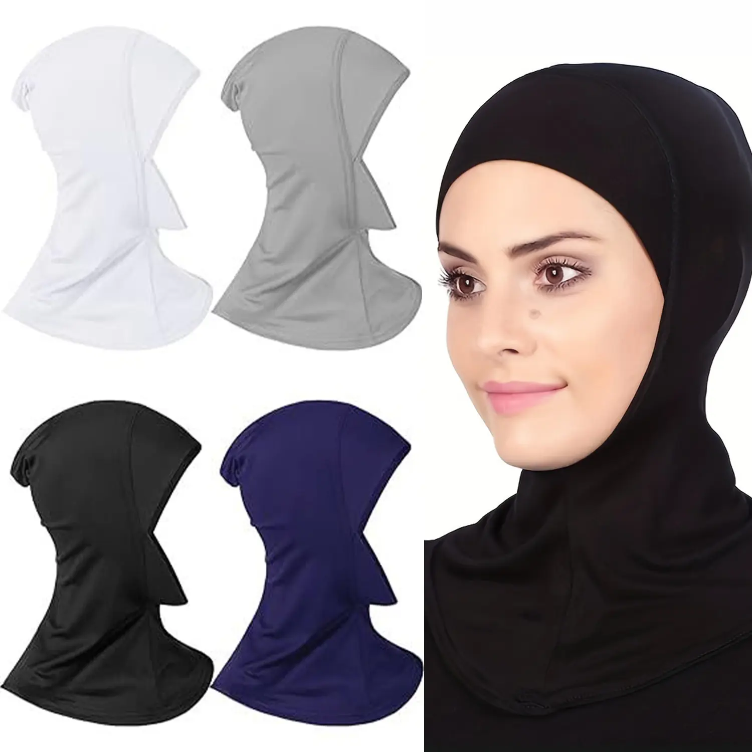 Baoliผู้หญิงหัวมุสลิมผ้าคลุมศีรษะหมวกด้านในอิสลามUnderscarfนินจาฮิญาบผ้าพันคอหมวกหมวกกระดูกBonnet