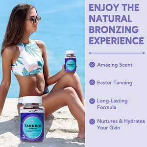 Wxw Stock Gomitas de bronceado Gummies de betacaroteno naturales Minerales para una piel bronceada saludable Productos de belleza mejorados Gummy de bronceado - Product Image 5