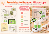 beiens M1 Kids Smart Digital Microscope 1000X HD Screen STEM Science Toy Handheld Portable Microscope for School Education