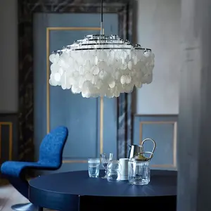 lustre de cristal amazon Suppliers-Lustre nórdico de concha mediterrânea simples, lustre para sala de estar, quarto, designer criativo, lâmpada restaurante amazon