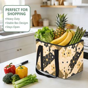 Large Waterproof <b>Storage</b> Basket Utility Tote Bag Stand up Reusable Grocery Bag <b>Collapsible</b> Shopping <b>Storage</b> Bag with Handle - Product Image 6