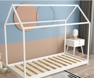 Cadre de lit moderne personnalisé en bois de pin massif avec garde-corps pour meubles de chambre d'enfants à usage domestique - Product Image 4