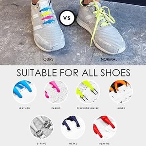 Lacci lacci elastici leganti pigri per bambini adulti senza cravatta in gomma speciale per <span class=keywords><strong>scarpe</strong></span> da ginnastica cerato finitura lacci elastici liberi per capi - Product Image 5