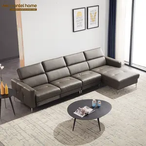 Montel Sofa Sudut Modern, Cuir Kursi Sofa Tempat Tidur Kulit Bentuk L Desain 2 Tempat Duduk Bekam Chaise Divani Letto