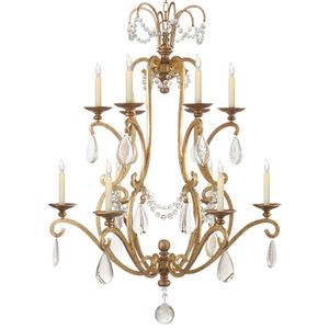 Lampe de salon en fer américain Lampe de salle à manger Lustre de chambre à coucher Lustre de café créatif Lustre de feuille d'or vintage Lampe en cristal - Product Image 1