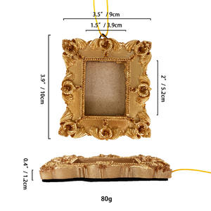 Khung ảnh nhựa vintage, khung ảnh nhỏ màu vàng, khung ảnh trưng bày ảnh cổ, khung ảnh thu nhỏ nhỏ xíu để trang trí nhà cửa, đám cưới - Product Image 5