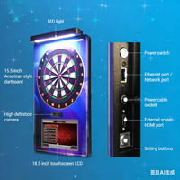 Machine de fléchettes électronique LCD 18,5 pouces, 17 jeux, cible en alliage 15,5 pouces, 31 kg, détection de mouvement, jeu de fléchettes anglais pour bar, usage commercial