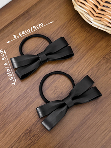 Ngọt Ngào Phong Cách mát mẻ vỏ não màu đen nơ tóc vòng cô gái thời trang đặc biệt mũ nón phụ nữ đơn giản đàn hồi handmade tóc cưới - Product Image 6