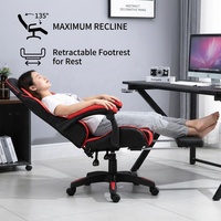 Chaise de jeu industrielle en cuir AOR - Chaise inclinable ergonomique avec accoudoirs réglables, base oscillante et rembourrage en coton