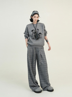 Pull en tricot à col rond à manches longues à imprimé de dessin animé pour femmes Automne Hiver Style coréen Pull ample décontracté
