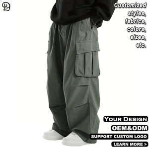 מכנסי דגמ\\\"ח רחבים לגברים, בסגנון רחוב, עם שרוך אלסטי, גזרה רפויה, מכנסי ריצה, מכנסי טיולים עם כיסים - Product Image 4