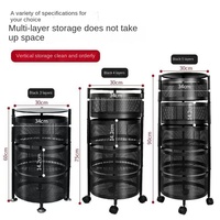Chariot de cuisine à roulettes, étagère de rangement, panier à légumes et fruits multi-niveaux, paniers rotatifs à 360 degrés avec roulettes
