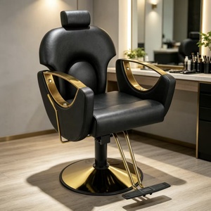 Fauteuil de Barbier Moderne Robuste Hongtuo avec Cadre Métallique, Pivotant à 360° et Inclinable pour Salon de Coiffure, Centre Commercial, Supermarché - Product Image 1