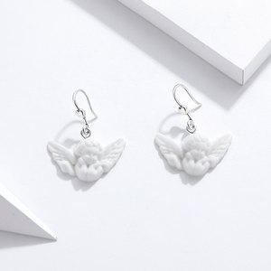 Nouveau Style Boucles <span class=keywords><strong>D</strong></span>'oreilles 925 En Argent Sterling <span class=keywords><strong>Ange</strong></span> Gardien Aile Boucles <span class=keywords><strong>D</strong></span>'oreilles Pour Les Filles - Product Image 2