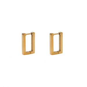 Geometric Huggie Earrings Stainless Steel Square Hoop Minimalist Jewelry For Women Fashion Stud Earrings 2024 Trendy Design - Product Image 5
