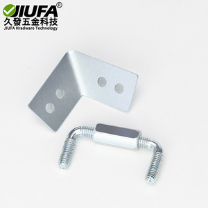 Connecteur de ligne supérieure JiuFa en acier au carbone nickelé pour quincaillerie de meubles de placard et de garde-robe - Product Image 3