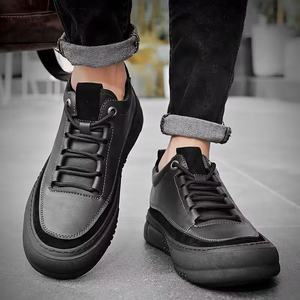Fashion Trend <b>Ankle</b> Lace-up Sneakers High Quality Real Leather with Platform Mesh - Product Image 2