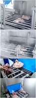 Machine d'emballage sous vide automatique à transmission continue et machine de rétraction à eau chaude pour l'emballage de sacs de viande