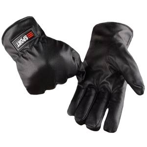 Gants de sport en cuir à doigts entiers, taille unique, noirs, pour le cyclisme, doublés de polaire, chauds, compatibles avec les écrans tactiles - Product Image 3