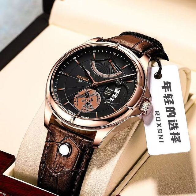 Men's Watch Casual Sports Watch Fashion Quartz Leather Men's Watch Top Luxury Waterproof Night Light Date