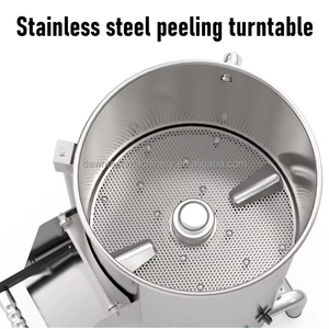 Machine automatique électrique en acier inoxydable pour le nettoyage et l'épluchage des pommes de terre, des taros, des carottes, des yams et des légumes racineux - Product Image 6