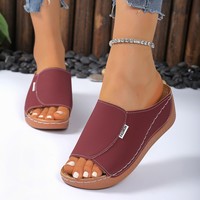 QF1 Chaussons confortables pour femmes, semelle épaisse durable, antidérapants, couleur unie, légers, à porter à l'extérieur, chaussures de plage