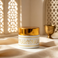 Pot en verre cosmétique de 100 L, couleur noire, écologique, pour crème pour le visage, avec couvercle à vis doré