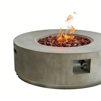 Brasero d'extérieur au gaz propane avec 50 000 BTU, design écologique et billes de verre, table de feu autoportante