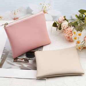 Nouveau design sac de rangement pour cartes à monnaie en cuir Pu avec fermeture à glissière sac personnalisé en cuir Pu porte-clés shopping <span class=keywords><strong>pochette</strong></span> à fermeture éclair - Product Image 5