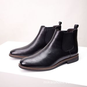 Nouvelles bottines Chelsea pour hommes, chaussures pour hommes de style britannique avec finition vieillie, bottines courtes et bottines à la cheville rétro à la mode - Product Image 5