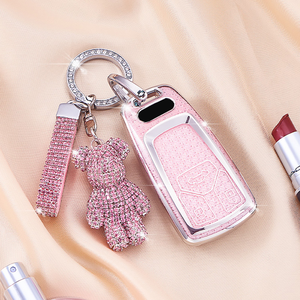 Porte-<span class=keywords><strong>clés</strong></span> et coque de protection en TPU à motif diamant de luxe <span class=keywords><strong>pour</strong></span> clé de voiture Audi A4/A4L/Q5/Q5L/A3/Q7/TT/TTS/8S/B9 2023-2024 - Product Image 5