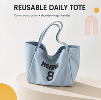 Sac fourre-tout en coton avec logo personnalisé, sac de courses réutilisable, sac à main en toile jaune pour femmes, sac promotionnel pour les courses, vente en gros