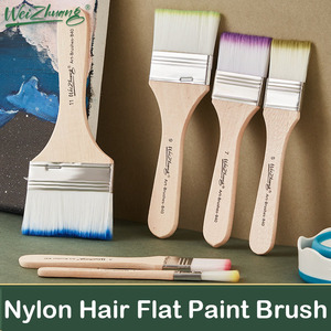 Pinceaux en nylon polyvalents de différentes tailles avec manche en bois pour les peintres d'art professionnels. - Product Image 4