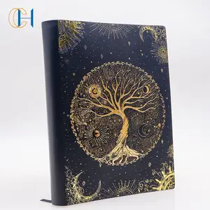 2023 oro e nero con quaderno occulto albero della vita di fascia alta con pietra di cristallo