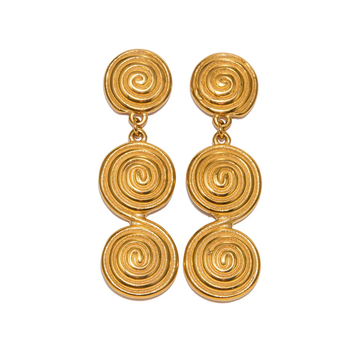 Nouveau style 18K or acier inoxydable fil boucle pendentif boucles d'oreilles bijoux de mode