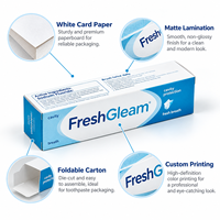 Boîte d'emballage personnalisée pour dentifrice et brosse à dents, boîte pliable en carton ivoire, boîte extérieure pour cadeau avec impression UV et laminage brillant