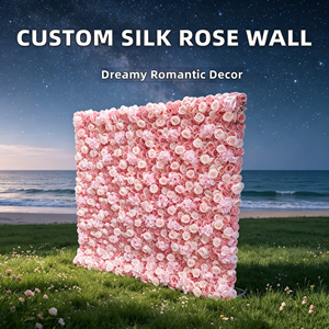 Mur de fleurs d'hortensias et de roses mélangées, idéal pour les fêtes d'anniversaire, les baby showers et les révélations de sexe. - Product Image 1