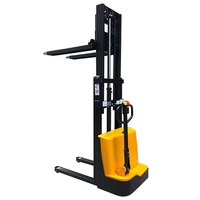 Chariot élévateur transpalette électrique 1,5T autoporté avec grue, batterie lithium-ion, hauteur de levage 1,6m-3,5m pour atelier