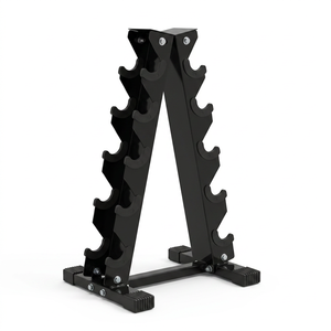 Supporto per <span class=keywords><strong>manubri</strong></span> a 5 livelli a forma di A con cuscinetti in gomma, <span class=keywords><strong>porta</strong></span> <span class=keywords><strong>manubri</strong></span> in acciaio resistente per allenamento con i <span class=keywords><strong>pesi</strong></span> in palestra domestica - Product Image 3