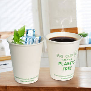 Vasos de papel Kraft personalizados ecológicos con tapas y cucharas, cuencos de una sola pared para vino, bebidas carbonatadas, agua Mineral - Product Image 4